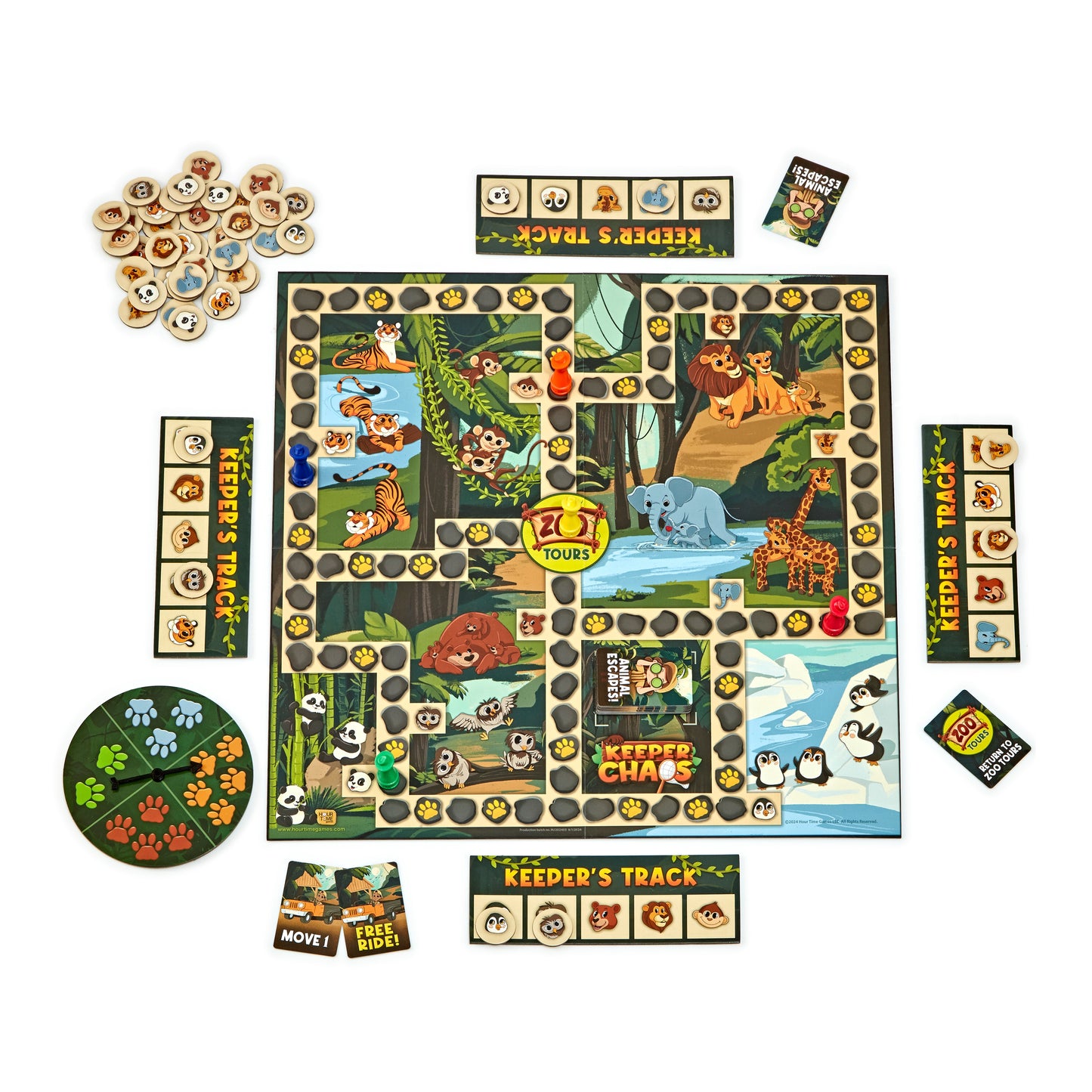 Keeper Chaos - A Zoo-Themed Adventure & Strategy Board Game for Kids, Adults, & Family Game Night, Zoo Gift for Pre-Readers & Kids Ages 5+, Fun Family Board Games for 2-5 Players