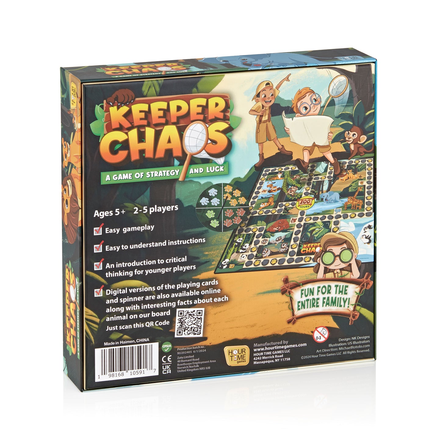 Keeper Chaos - A Zoo-Themed Adventure & Strategy Board Game for Kids, Adults, & Family Game Night, Zoo Gift for Pre-Readers & Kids Ages 5+, Fun Family Board Games for 2-5 Players